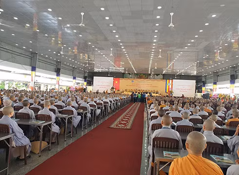 Toàn cảnh buổi lễ kỷ niệm 35 năm ngày thành lập Học viện Phật giáo Việt Nam tại thành phố (ảnh: P.L)