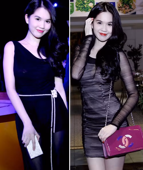 1. Ngọc Trinh Có lẽ không có người đẹp nào 'nghiện' váy đen hơn Ngọc Trinh. Cô mặc chúng quá nhiều trong các sự kiện đến nỗi nhiều người cho rằng hình ảnh của cô đang dần nhàm chán đi. Nhưng không thể phủ nhận rằng Ngọc Trinh diện váy đen vẫn đẹp nhất khi cô sở hữu một làn da trắng nõn nà.