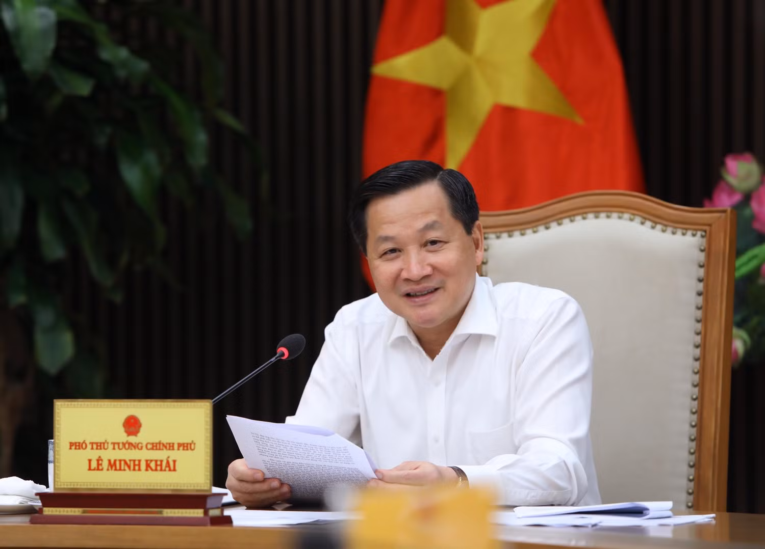 Phó Thủ tướng Lê Minh Khái: Ngân hàng và doanh nghiệp phải "đi chung con đường". Ảnh VGP/Quang Thương
