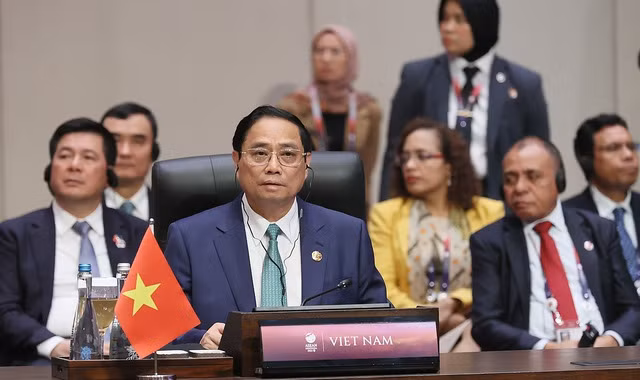Trên cương vị nước điều phối quan hệ ASEAN-Hàn Quốc, Thủ tướng Chính phủ Phạm Minh Chính khẳng định quan hệ Đối tác chiến lược và hợp tác toàn diện ASEAN-Hàn Quốc tiếp tục được đẩy mạnh. Ảnh: VGP/Nhật Bắc Trên cương vị nước điều phối quan hệ ASEAN-Hàn Quốc, Thủ tướng Chính phủ Phạm Minh Chính khẳng định quan hệ Đối tác chiến lược và hợp tác toàn diện ASEAN-Hàn Quốc tiếp tục được đẩy mạnh. Ảnh: VGP/Nhật Bắc