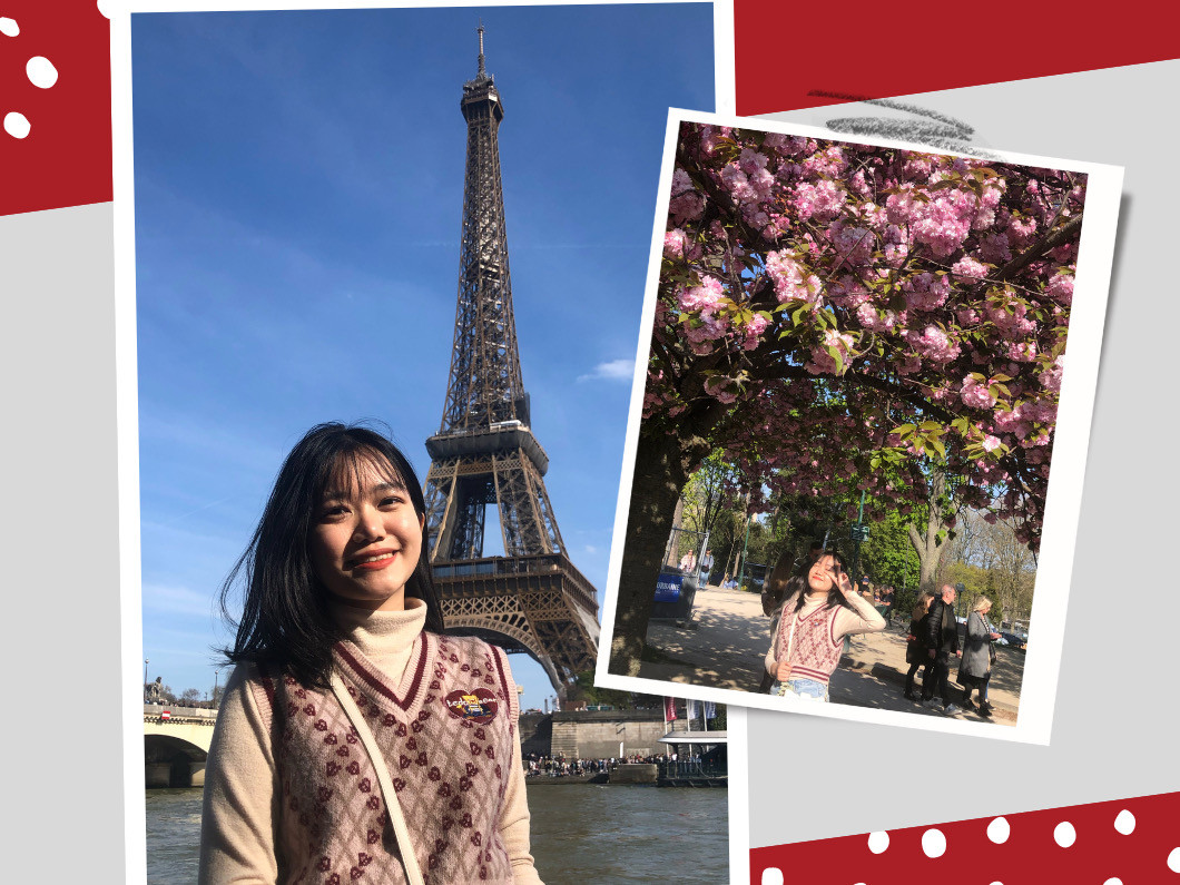Tú Anh trong kỳ thực tập tại Paris, Pháp. Ảnh: Nhân vật cung cấp