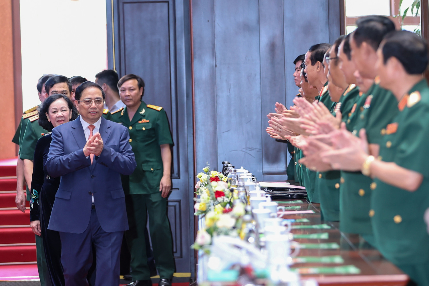 Thủ tướng Phạm Minh Chính dự Hội nghị tổng kết và trao giải thưởng "Tuổi trẻ sáng tạo trong quân đội" lần thứ 23 - Ảnh: VGP/Nhật Bắc