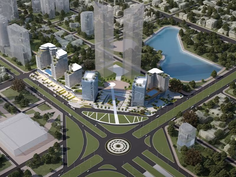 Dự án được xây dựng với 6 tòa tháp cao xấp xỉ 100m.