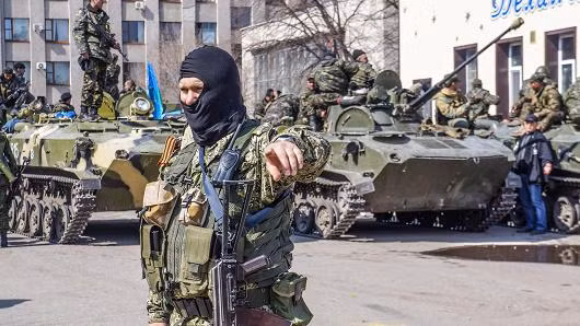 Xe bọc thép tại Slaviansk. Xe bọc thép tại Slaviansk.