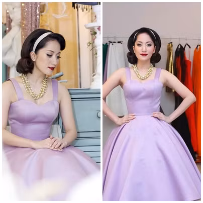 Chiếc váy tím pastel với phong cách công chúa giúp Khánh Thy 'lột xác' đến ngỡ ngàng