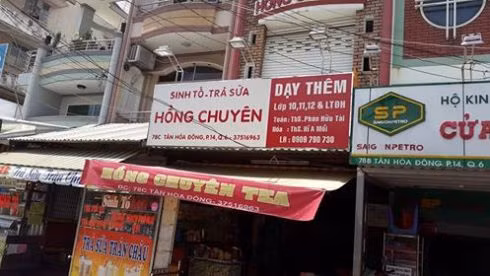 Địa điểm mở các lớp dạy thêm của thầy Phan Hữu Tài ở đường Tân Hòa Đông, quận 6 (ảnh: P.L)