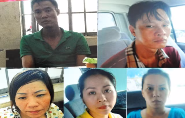 Sơn "liệu" và Khanh (phía trên từ trái sang) cùng đồng bọn. Ảnh Văn Minh Sơn "liệu" và Khanh (phía trên từ trái sang) cùng đồng bọn. Ảnh Văn Minh