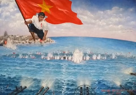 Bức tranh Gạc Ma - Vòng tròn bất tử của họa sĩ Bùi Lệ Trang.