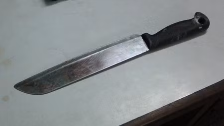 Con dao của đối tượng Huy dùng để sát hại nạn nhân