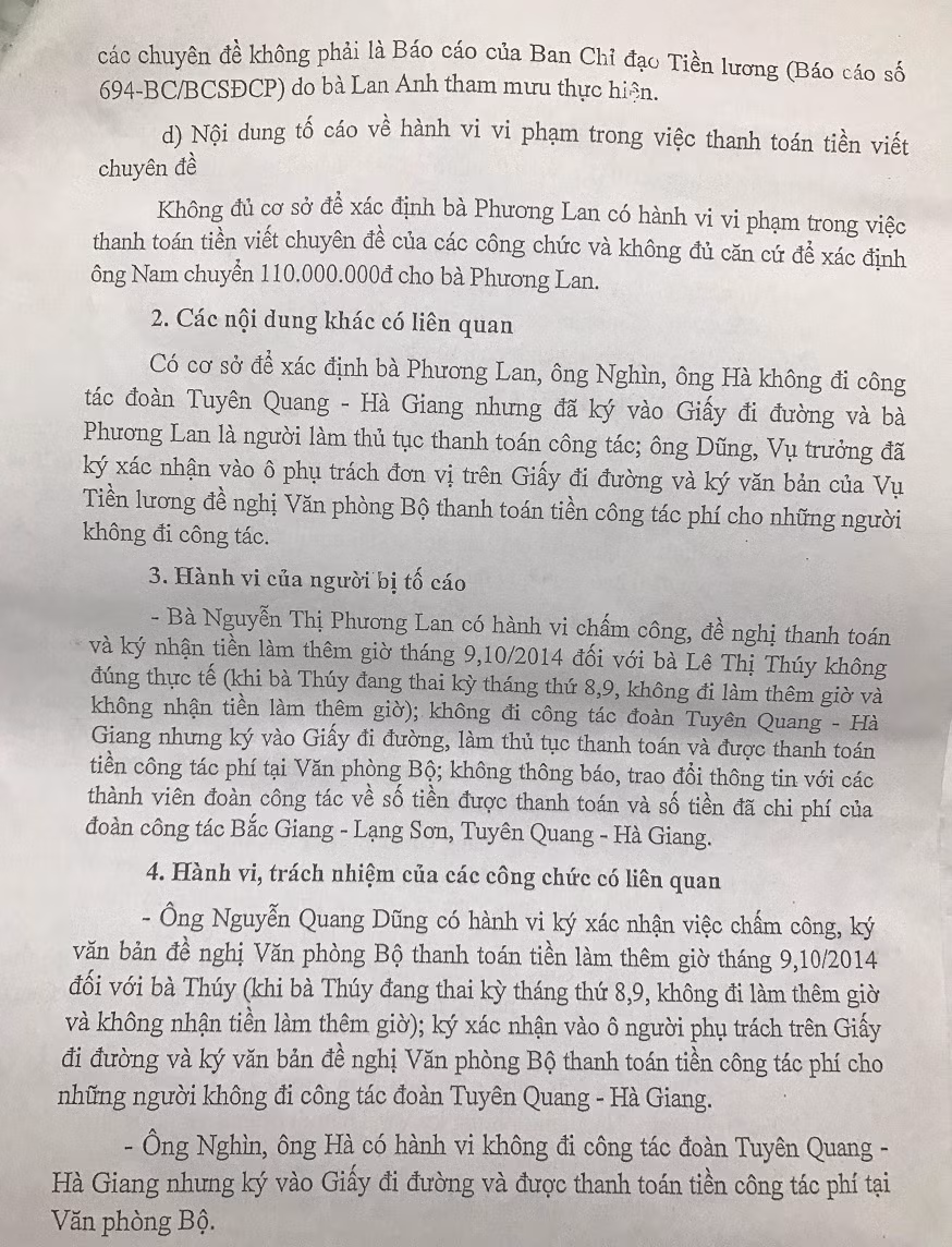 Sai phạm của những cán nhân có liên quan được chỉ rõ, thực tế thì đây là hành vi lập chứng từ khống để bòn rút tiền nhà nước, nhưng lại chỉ xử lý ở mức "rút kinh nghiệm".