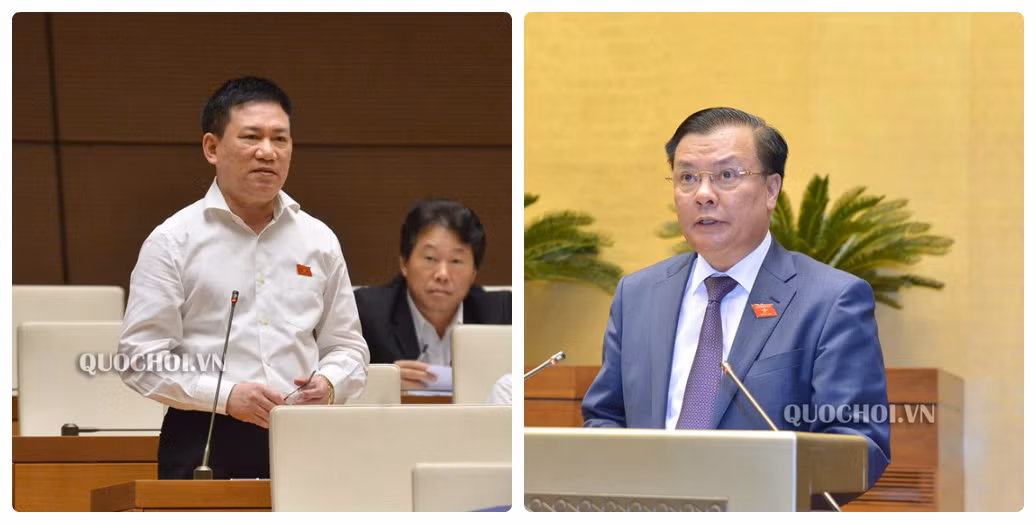 Tổng Kiểm toán Nhà nước - ông Hồ Đức Phớc (trái) và Bộ trưởng Tài chính - ông Đinh Tiến Dũng.