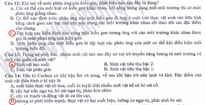Xem đáp án môn Vật lí - Xem đáp án môn Toán - Xem đáp án môn Hóa - Xem đáp án môn Ngoại ngữ Khối A1