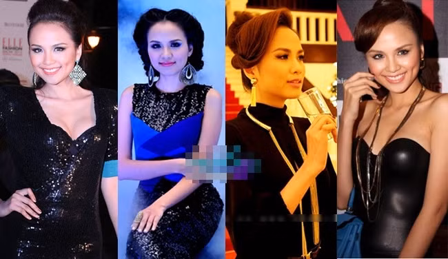 Diễm Hương còn ghi điểm khi khéo lẹo chọn những phụ kiện lạ mắt và độc đáo thế này