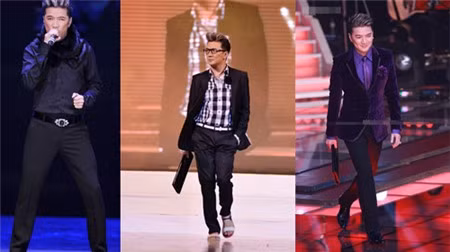 Tại cuộc thi The Voice, vị huấn luyện viên này thường xuyên chọn áo vest, sơ mi, quần tây làm trang phục xuất hiện trên ghế nóng. Bộ vest màu trầm hay sơ mi với áo len gile bên ngoài là những sự lựa chọn thường thấy của anh.