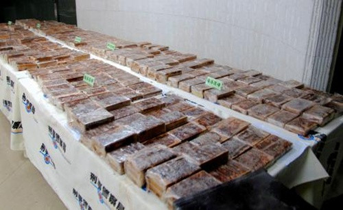 229 kg heroin bị nhà chức trách Đài Loan bắt giữ nằm trong lô hàng 438 kg xuất phát từ TP HCM. Ảnh: AFP. 229 kg heroin bị nhà chức trách Đài Loan bắt giữ nằm trong lô hàng 438 kg xuất phát từ TP HCM. Ảnh: AFP.