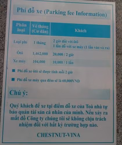 Cùng với tiền dịch vụ + phí gửi xe và các khoản thu khác mỗi tháng, cư dân Keangnam mất ngót nghét gần chục triệu đồng. Cùng với tiền dịch vụ + phí gửi xe và các khoản thu khác mỗi tháng, cư dân Keangnam mất ngót nghét gần chục triệu đồng.
