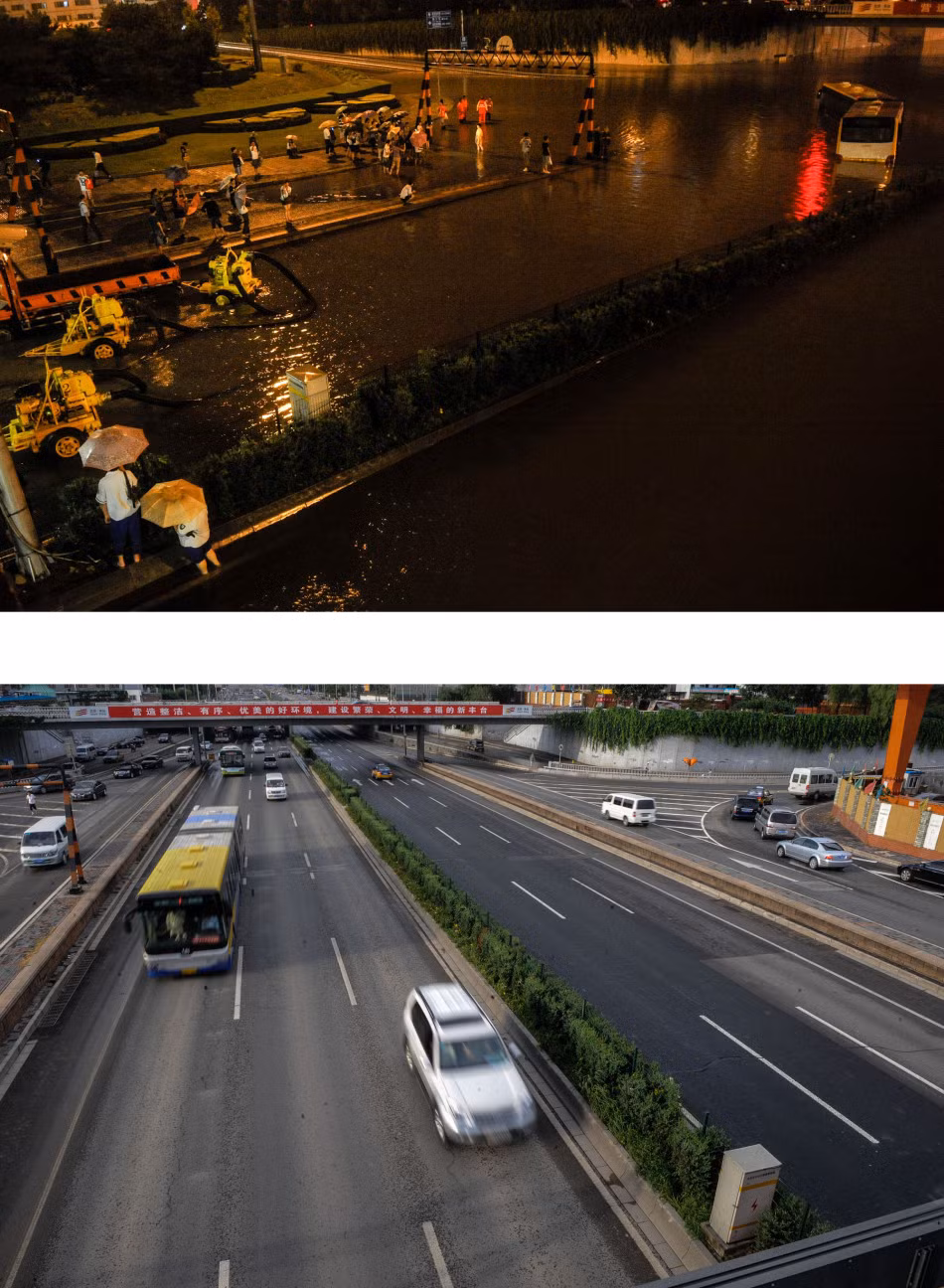 Tuyến đường bộ cao tốc bỗng chốc thành đường sông