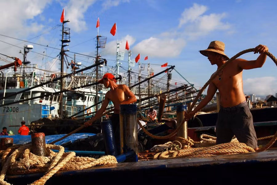 Ngư dân Trung Quốc được chính phủ nước này bảo trợ tổ chức thành đội tàu lớn khai thác trái phép nguồn lợi thủy sản nhằm đối phó với sự kiểm tra của các cơ quan chức năng Việt Nam tại quần đảo Trường Sa Ngư dân Trung Quốc được chính phủ nước này bảo trợ tổ chức thành đội tàu lớn khai thác trái phép nguồn lợi thủy sản nhằm đối phó với sự kiểm tra của các cơ quan chức năng Việt Nam tại quần đảo Trường Sa