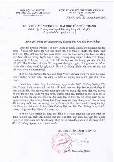 Thư chúc mừng