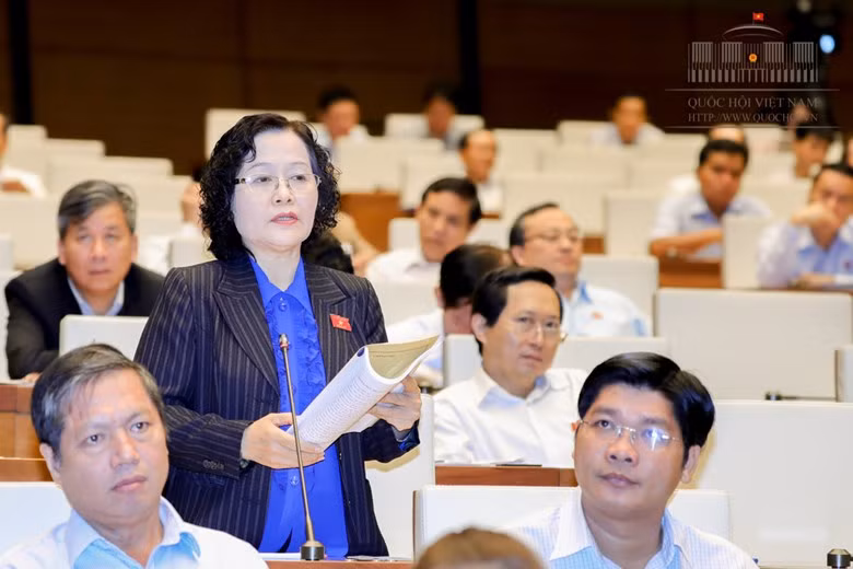 Đại biểu Quốc hội Trần Thị Quốc Khánh - đoàn Hà Nội (ảnh quochoi.vn).