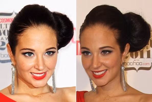 Tulisa Contostavlos tạo ấn tượng mạnh với kiểu búi lệch hẳn về một bên, nhưng không phải ai cũng "có gan" làm kiểu tóc lạ mắt này như người đẹp.