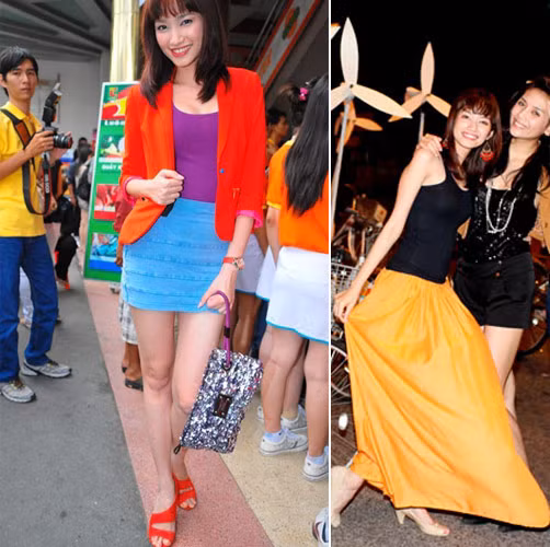 Trúc Diễm được khen có gu thời trang khá tốt, nhưng vì quá chuộng colorblock mà cô đã vội vàng kết hợp sai lầm trang phục.