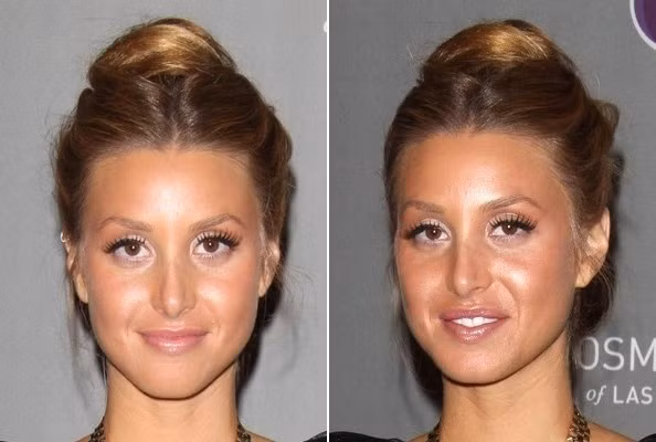 Whitney Port mắc lỗi trang điểm quá nhợt nhạt, vì thế nó càng làm mất điểm mái tóc được búi giản đơn của cô nàng.
