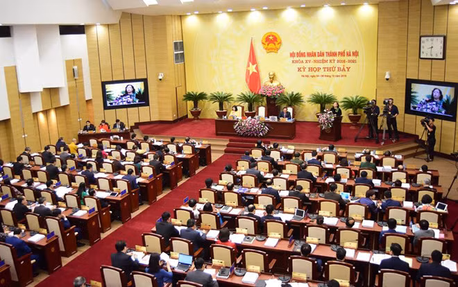 Quang cảnh kỳ họp. Ảnh: Hà Nội mới