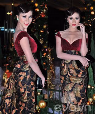 Mặc đồ nhung sexy như sao Việt, Thời trang, thoi trang sao, trang phuc nhung, thoi trang, phong cach sao, sexy,