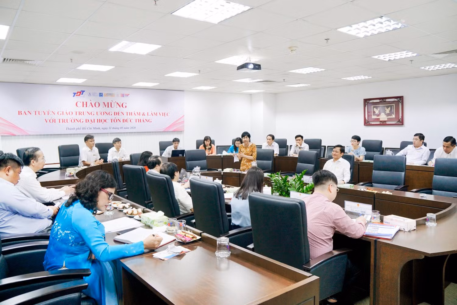 Đoàn công tác Ban Tuyên giáo trung ương từng đến thăm và làm việc để tìm hiểu về Trường Đại học Tôn Đức Thắng (ảnh: TDTU)
