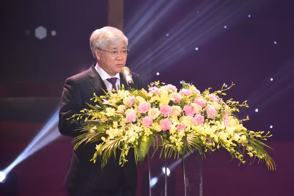 Bộ trưởng, Chủ nhiệm Ủy ban Dân tộc Đỗ Văn Chiến phát biểu khai mạc tại buổi lễ. (Ảnh: Đức Minh)