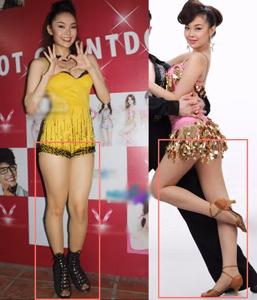 Đôi chân của Minh Hằng thon hơn trông thấy.