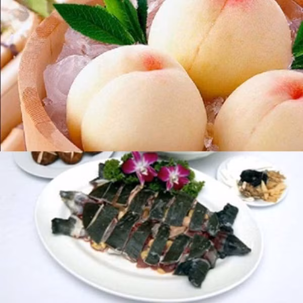 7. Đào lông kỵ thịt ba ba: Thịt ba ba chứa nhiều đạm, đào lông chứa nhiều acid malic, acid này sẽ làm cho đạm bị biến chất, làm giảm giá trị dinh dưỡng, cho nên, thịt ba ba không thích hợp ăn chung với đào.