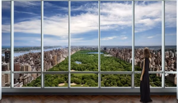 Tòa nhà có hai căn hộ penthouse với trần nhà có chiều cao gấp đôi trần nhà bình thường và cửa sổ được ốp hoàn toàn bằng kính. Từ căn hộ, người chủ có thể tận hưởng bầu không khí trong lành của công viên Central Park, công viên lớn nhất New York. Căn hộ penthouse có giá ban đầu là 115 triệu USD. Tuy đắt đỏ nhưng cả hai đều đã được bán và một trong hai căn hộ đã được mua lại bởi Thủ tướng Chính phủ của Qatar với giá 100 triệu USD.