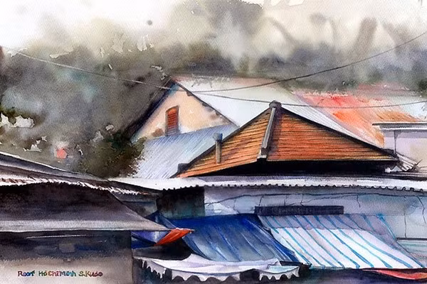 Những căn nhà xập xệ trong khu ổ chuột – góc khuất của thành phố phồn hoa, sôi động. Những căn nhà xập xệ trong khu ổ chuột – góc khuất của thành phố phồn hoa, sôi động.