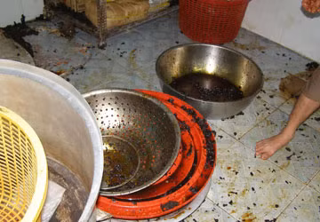 Nơi sản xuất khô bò mất vệ sinh của bà Bùi Thị Ngọc Hậu.
