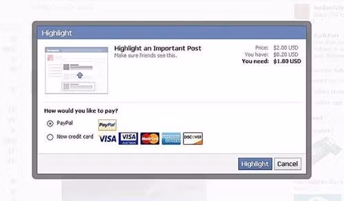 Thử nghiệm thu phí người dùng của Facebook. (Ảnh: Digital Trends)