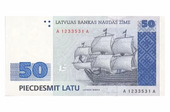 4. Đồng Lats của Latvia (LVL) Tỷ giá: 1 LVL = 1,8 USD; 1 LVL = 1,4 Euro Mệnh giá cao nhất của tiền xu: 2 LVL Mệnh giá cao nhất của tiền giấy: 500 LVL