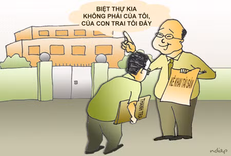 Để tài sản đứng tên người thân còn mình thì chẳng có gì là một chiêu trò phổ biến của kẻ tham nhũng. minh họa: Ngọc Diệp.