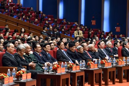 Lãnh đạo Đảng, Nhà nước, Chính phủ dự lễ kỷ niệm 85 năm thành lập Đảng. Ảnh: VGP.