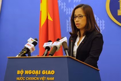 Bà Phạm Thu Hằng - Phó phát ngôn viên Bộ Ngoại giao Việt Nam. ảnh: vov. Bà Phạm Thu Hằng - Phó phát ngôn viên Bộ Ngoại giao Việt Nam. ảnh: vov.