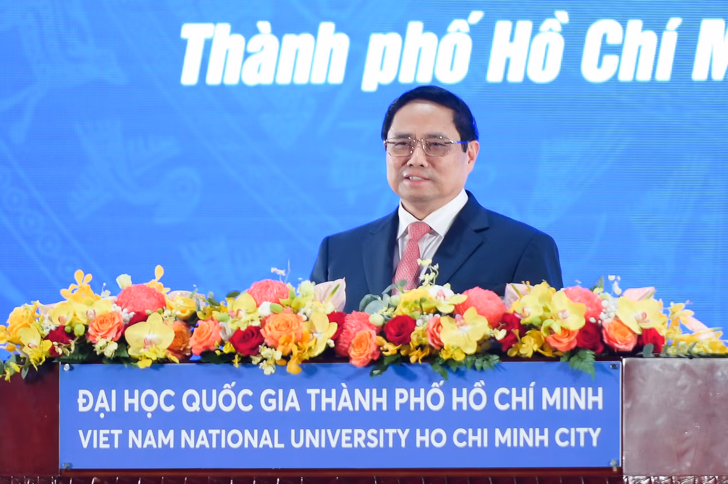 Thủ tướng Chính phủ Phạm Minh Chính làm diễn giả tại Đại học Quốc gia Thành phố Hồ Chí Minh (ảnh: CTV)