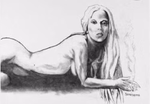 Đấu giá tranh khỏa thân của Lady Gaga ảnh 1 Bức tranh khỏa thân của Lady Gaga được rao bán. Ảnh: Splash.