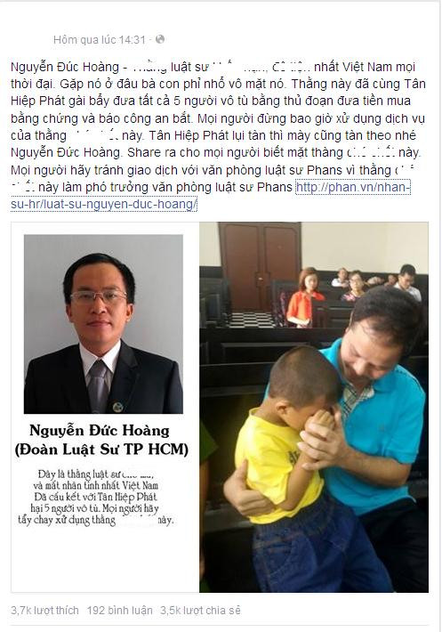 Những hình ảnh về luật sư Hoàng bị cộng đồng mạng tẩy chay với nội dung cay nghiệt (chúng tôi đã xóa một số từ ngữ nhạy cảm, dung tục) xuất hiện tràn lan trên mạng. Ảnh Internet
