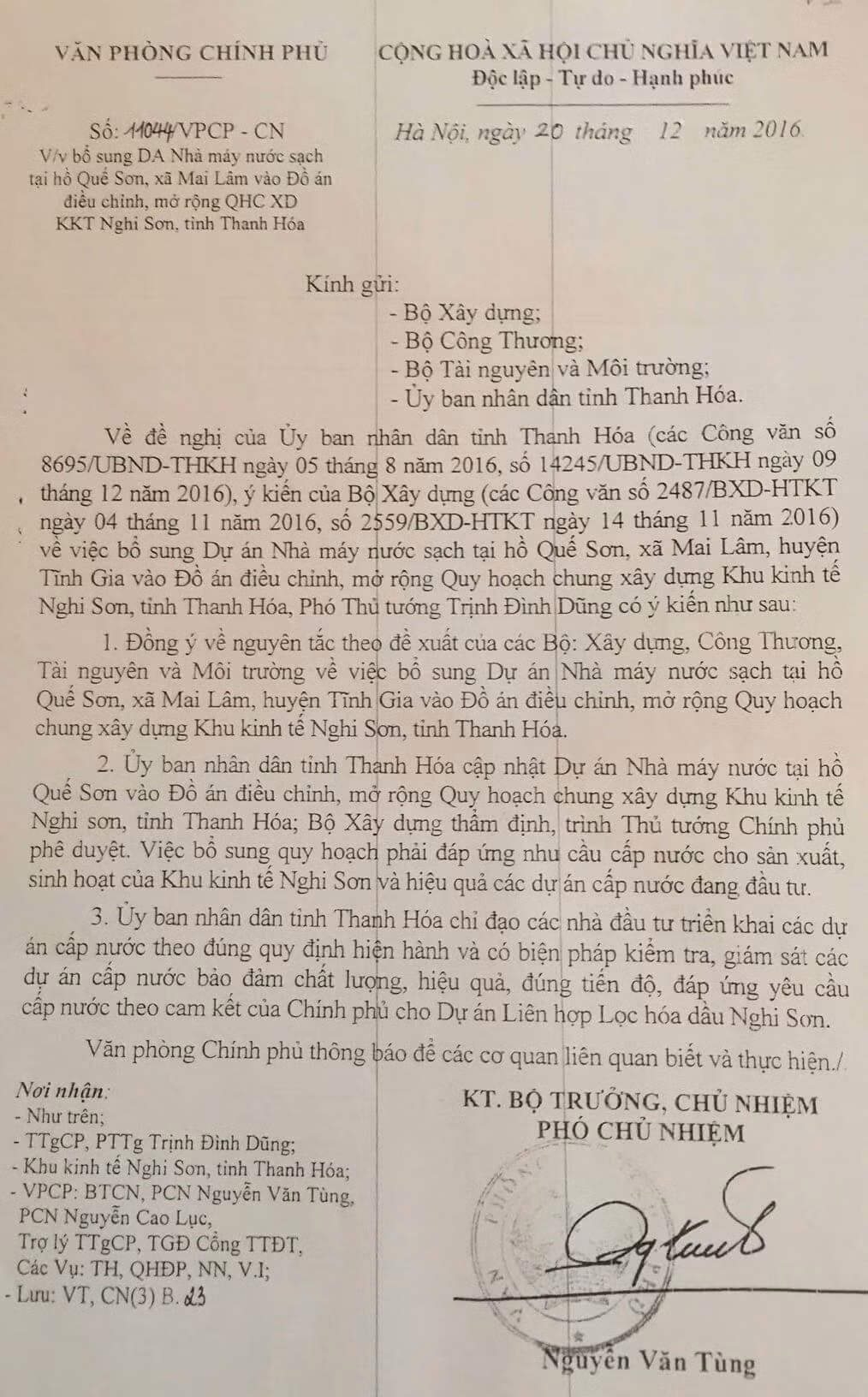 Chính phủ mới đồng ý về nguyên tắc.