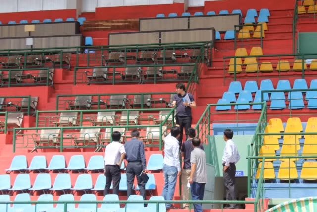 Đoàn công tác của AFC khảo sát điều kiện sân bãi tại sân Gò Đậu. Đoàn công tác của AFC khảo sát điều kiện sân bãi tại sân Gò Đậu.