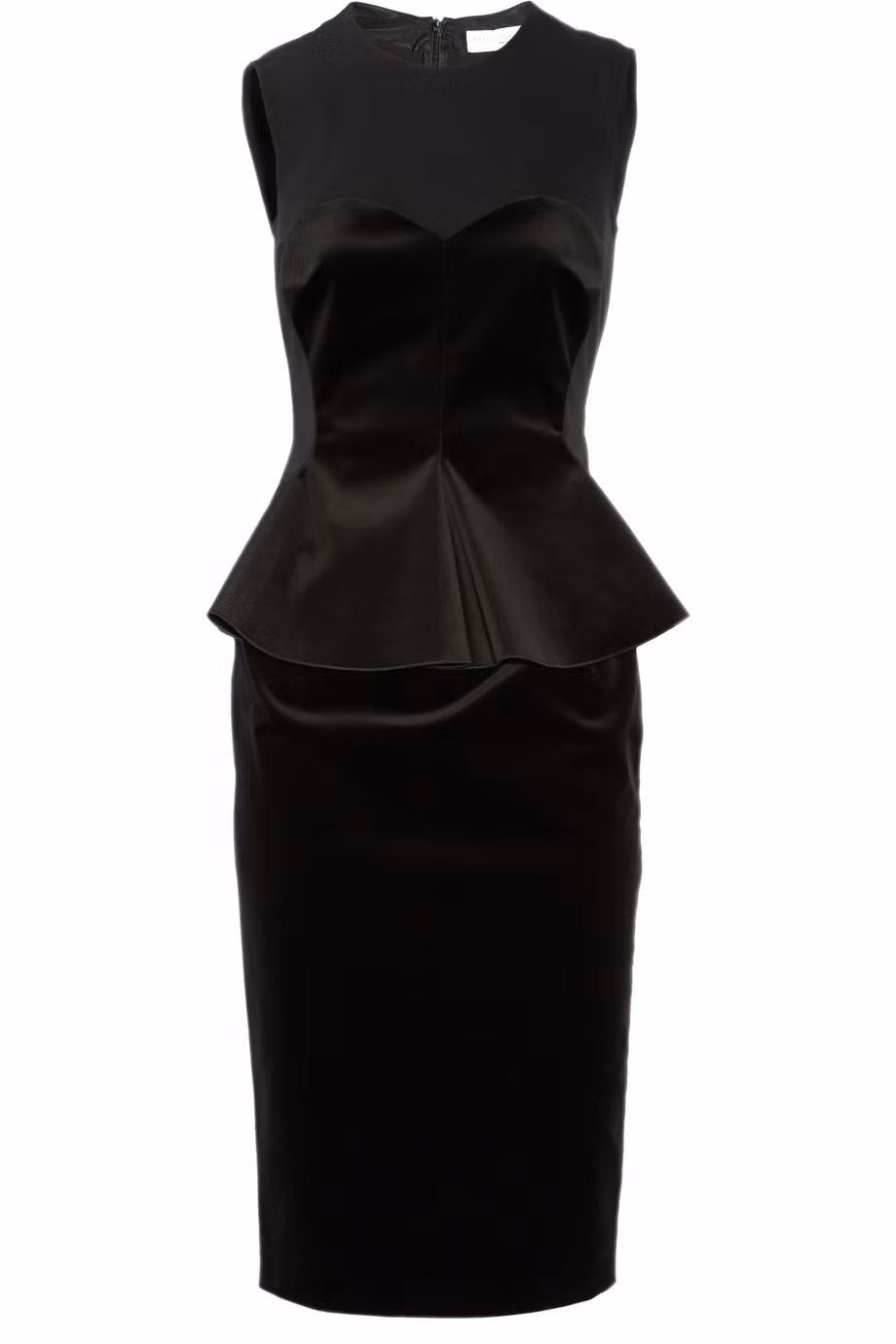 Váy Stella McCartney (30 triệu đồng), lần này lại không phải là sự kết hợp màu sắc nữa, mà là giữa chất liệu cotton và nhung, tạo điểm nhấn ở phần eo.