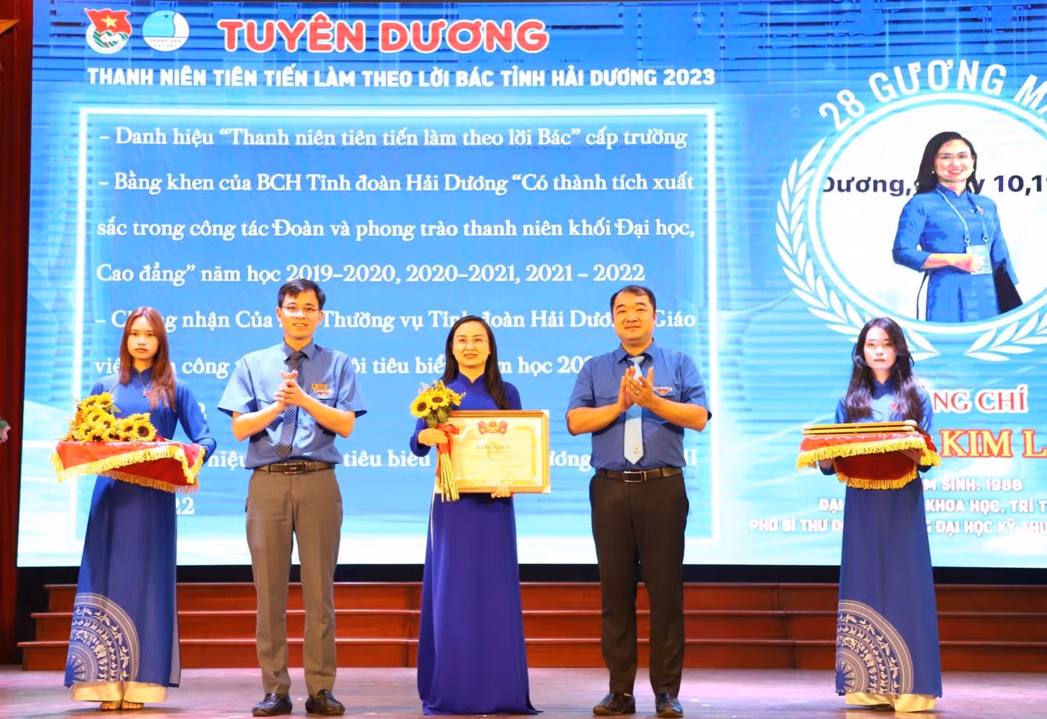 Tiến sĩ Khúc Kim Lan là một trong 28 gương thanh niên tiên tiến làm theo lời Bác được Tỉnh đoàn Hải Dương tuyên dương (Ảnh: NVCC)