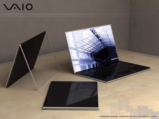 12. VAIO Zoom Thêm một mẫu thiết kế độc đáo từ nhà thiết kế Eno Setiawan, rất có thể sẽ được Sony để mắt đến. Kết hợp khái niệm công nghệ ba chiều, model này tạo hứa hẹn tạo nên cuộc cách mạng công nghệ. Khi tắt nguồn, màn hình sẽ trở nên trong suốt và bàn phím dường như "biến mất" vào không khí. Còn khi bật lên, mọi nội dung sẽ hiện ra trước mặt bạn một cách nhanh chóng như thể phép thuật vậy. Mẫu thiết kế này cũng bao gồm hệ thống sạc không dây. 12. VAIO Zoom Thêm một mẫu thiết kế độc đáo từ nhà thiết kế Eno Setiawan, rất có thể sẽ được Sony để mắt đến. Kết hợp khái niệm công nghệ ba chiều, model này tạo hứa hẹn tạo nên cuộc cách mạng công nghệ. Khi tắt nguồn, màn hình sẽ trở nên trong suốt và bàn phím dường như "biến mất" vào không khí. Còn khi bật lên, mọi nội dung sẽ hiện ra trước mặt bạn một cách nhanh chóng như thể phép thuật vậy. Mẫu thiết kế này cũng bao gồm hệ thống sạc không dây.