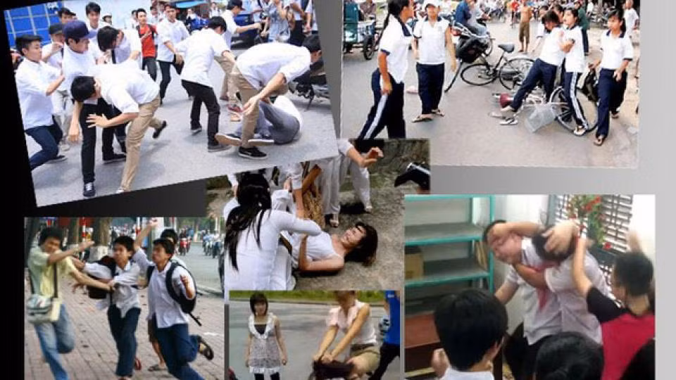 Trung bình mỗi ngày có đến 5 vụ bạo lực học đường. (Ảnh: VTV) Trung bình mỗi ngày có đến 5 vụ bạo lực học đường. (Ảnh: VTV)